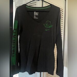 Nike Oregon Duck Dark Gray Tee with Green Trim